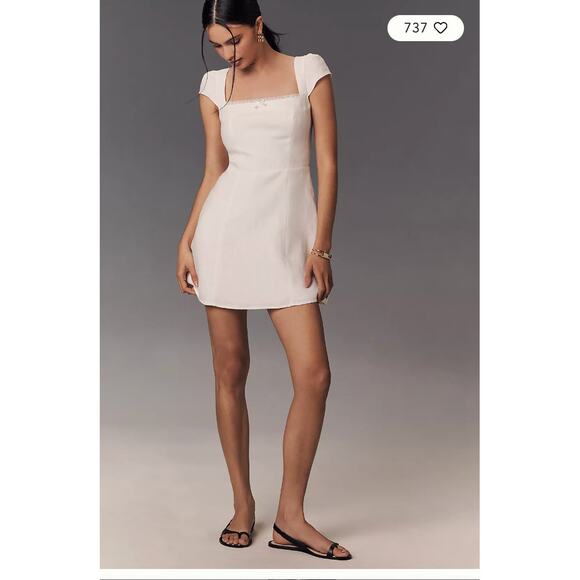 Reformation Loula Linen Mini Dress 12 - Picture 1 of 5